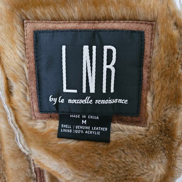 LNR La Nouvelle Rennaissance Penny Lane Brown Suede Faux Fur Button Coat Sz M - Picture 5 of 16